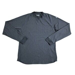 Under Armour Men's XL Crew Waffle Thermal Shirt Gray Long Sleeve Gym Run Top